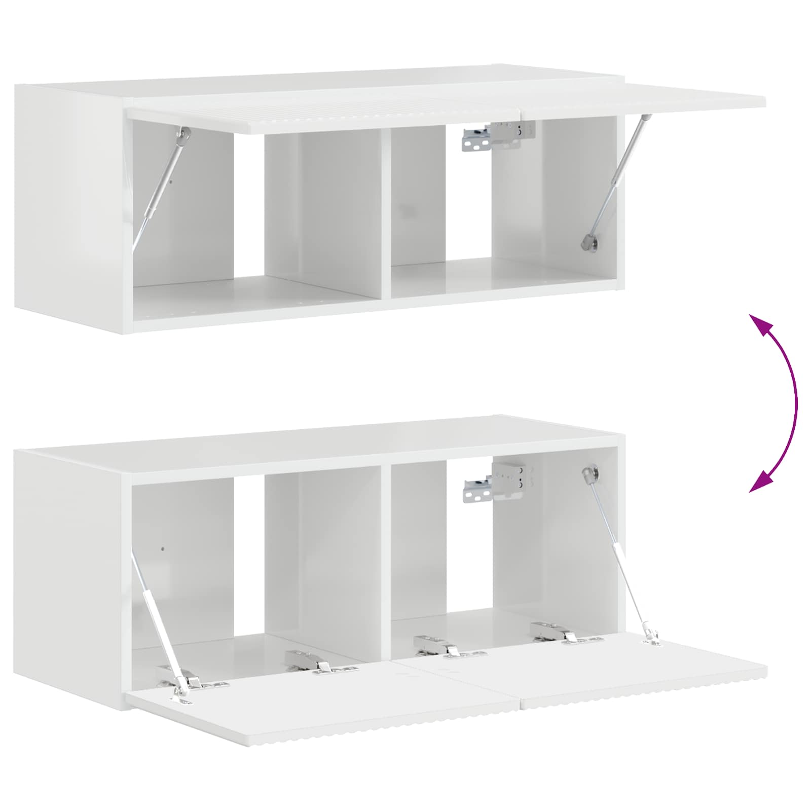 3409010 11 Set comodă TV Pe perete 3 pcs Alb lucios Lemn compozit Set comodă TV Pe perete 3 pcs Alb lucios Lemn compozit - imagine 11