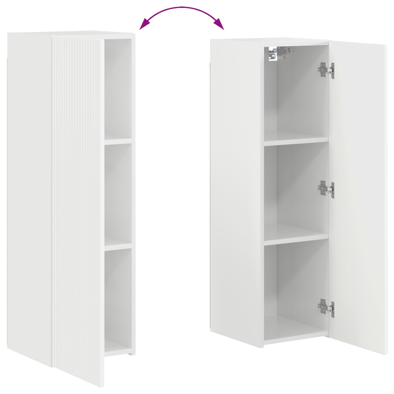 3409010 12 Set comodă TV Pe perete 3 pcs Alb lucios Lemn compozit Set comodă TV Pe perete 3 pcs Alb lucios Lemn compozit - imagine 12