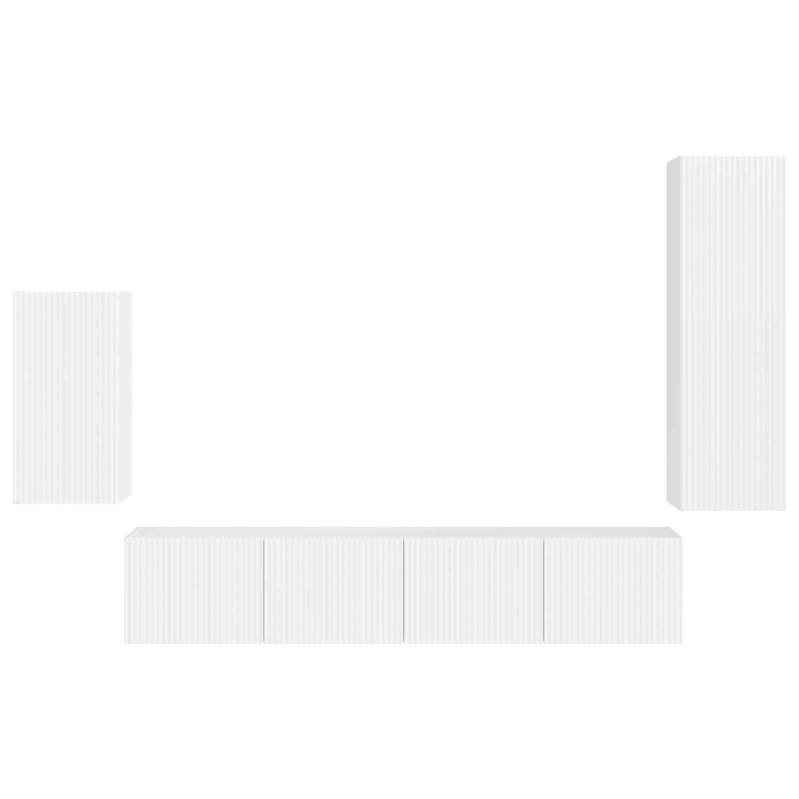 3409010 8 Set comodă TV Pe perete 3 pcs Alb lucios Lemn compozit Set comodă TV Pe perete 3 pcs Alb lucios Lemn compozit - imagine 8