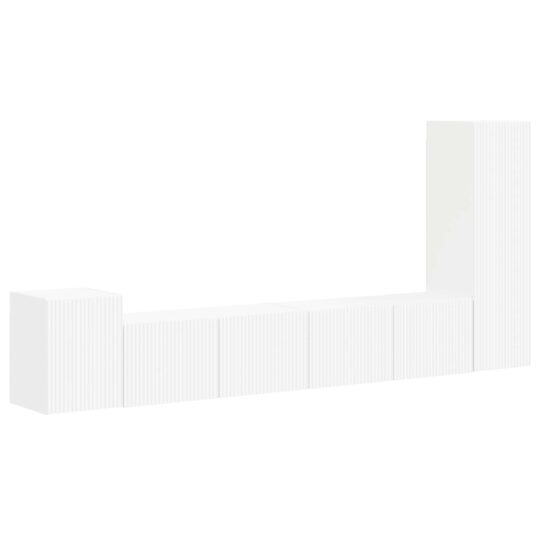 Alternative view of Set comodă TV Pe perete 3 pcs Alb Lemn compozit