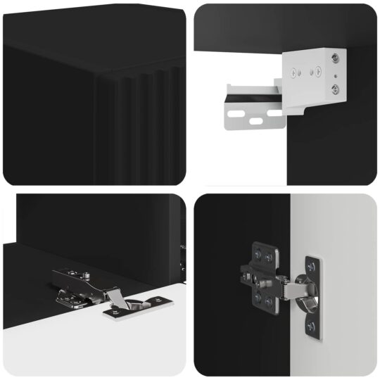 3409016 10 Set comodă TV Pe perete 3 pcs Negru Lemn compozit 3409016 10