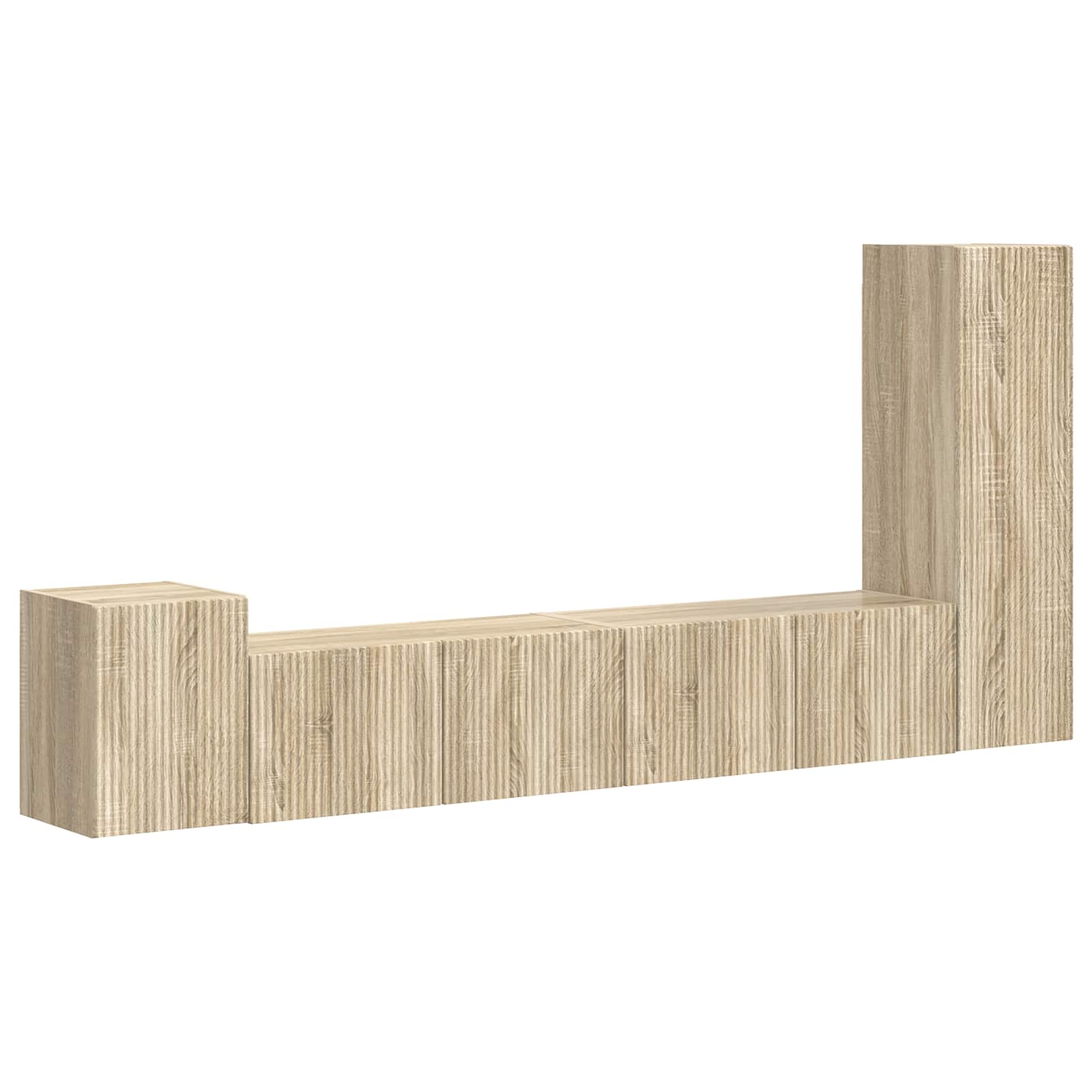 3409017 2 Set comodă TV Pe perete 3 pcs Stejar Sonoma Lemn compozit Set comodă TV Pe perete 3 pcs Stejar Sonoma Lemn compozit - imagine 2