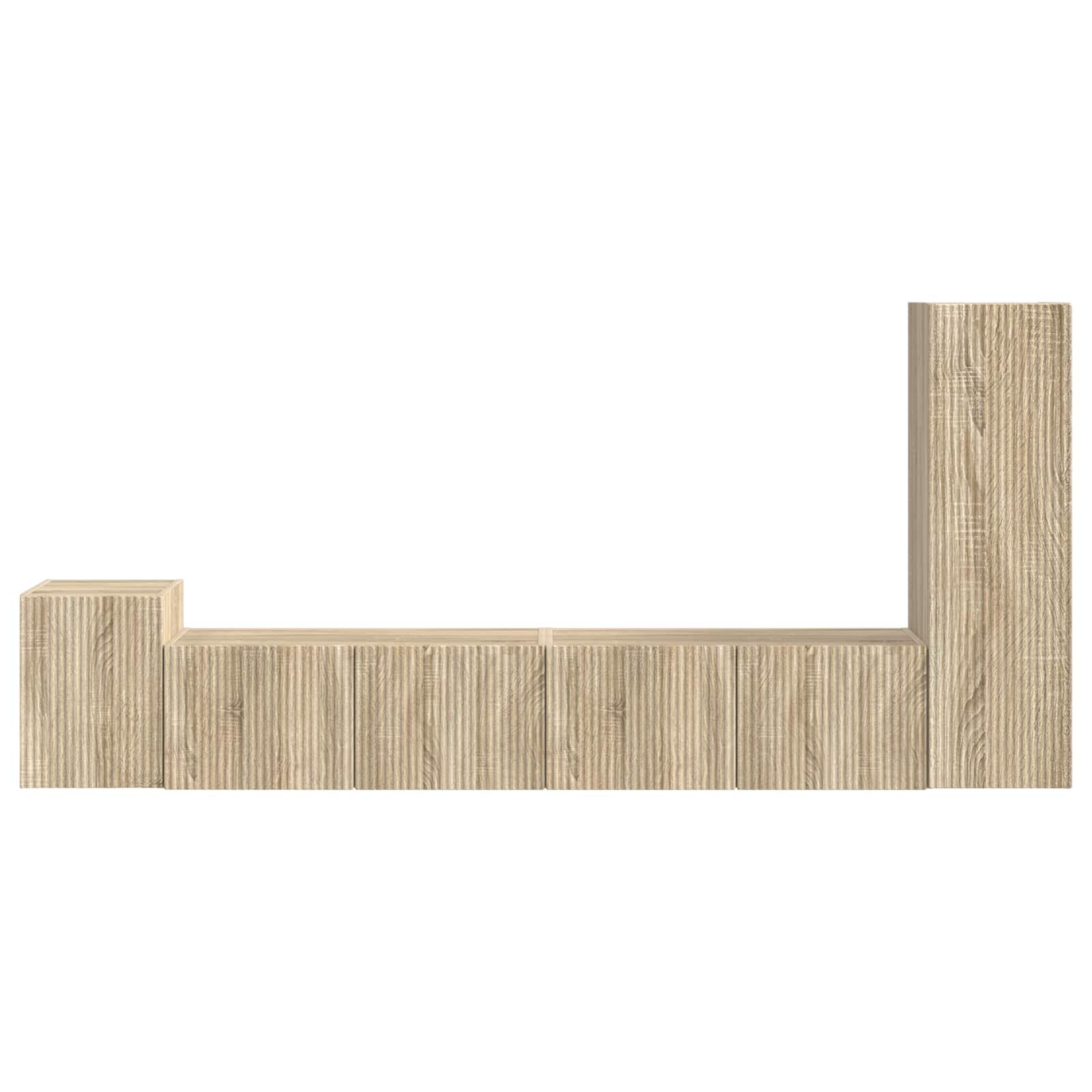 3409017 8 Set comodă TV Pe perete 3 pcs Stejar Sonoma Lemn compozit Set comodă TV Pe perete 3 pcs Stejar Sonoma Lemn compozit - imagine 8