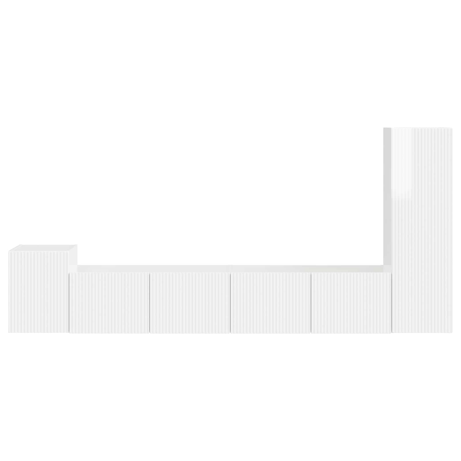 3409019 8 Set comodă TV Pe perete 3 pcs Alb lucios Lemn compozit Set comodă TV Pe perete 3 pcs Alb lucios Lemn compozit - imagine 8