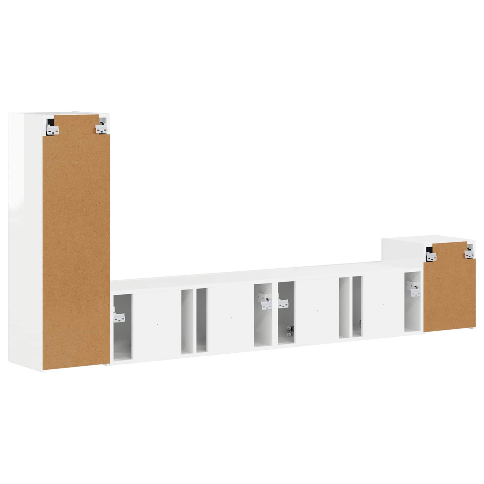 3409019 9 Set comodă TV Pe perete 3 pcs Alb lucios Lemn compozit Set comodă TV Pe perete 3 pcs Alb lucios Lemn compozit - imagine 9