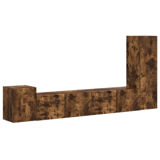 Alternative view of Set comodă TV Pe perete 3 pcs Stejar fumuriu Lemn compozit