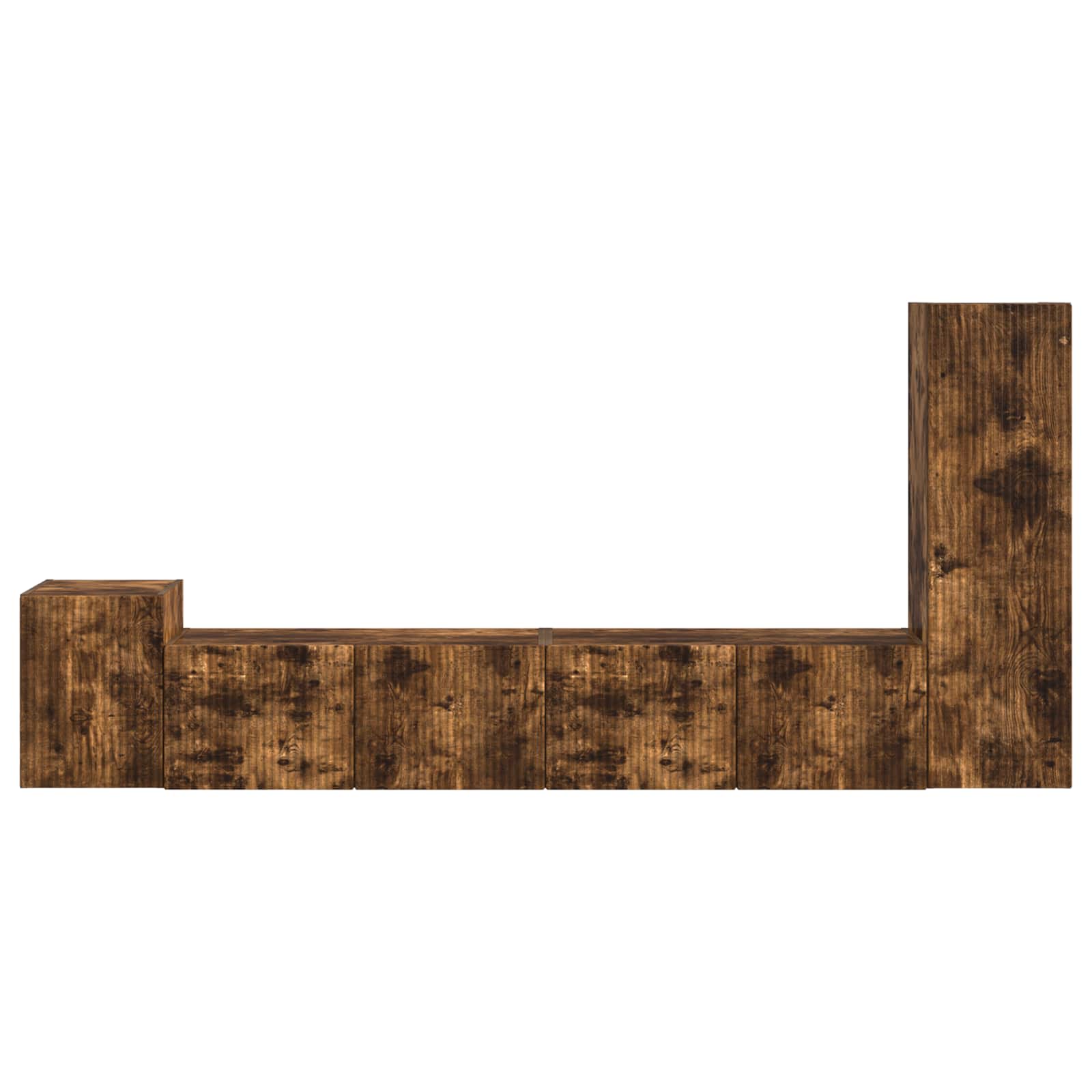 3409020 8 Set comodă TV Pe perete 3 pcs Stejar fumuriu Lemn compozit Set comodă TV Pe perete 3 pcs Stejar fumuriu Lemn compozit - imagine 8