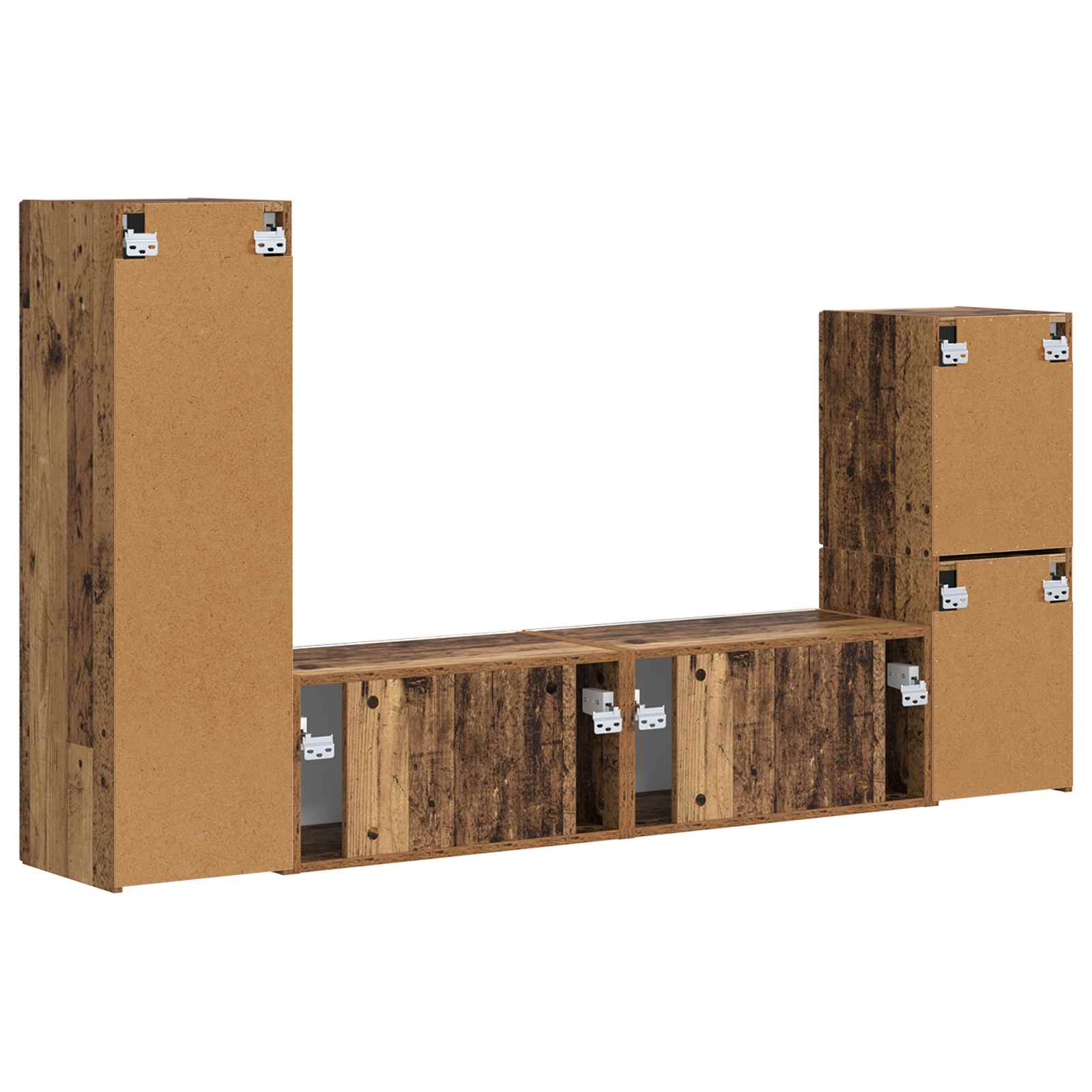 3409031 9 Set comodă TV Pe perete 4 pcs Lemn vechi Lemn compozit Set comodă TV Pe perete 4 pcs Lemn vechi Lemn compozit - imagine 9