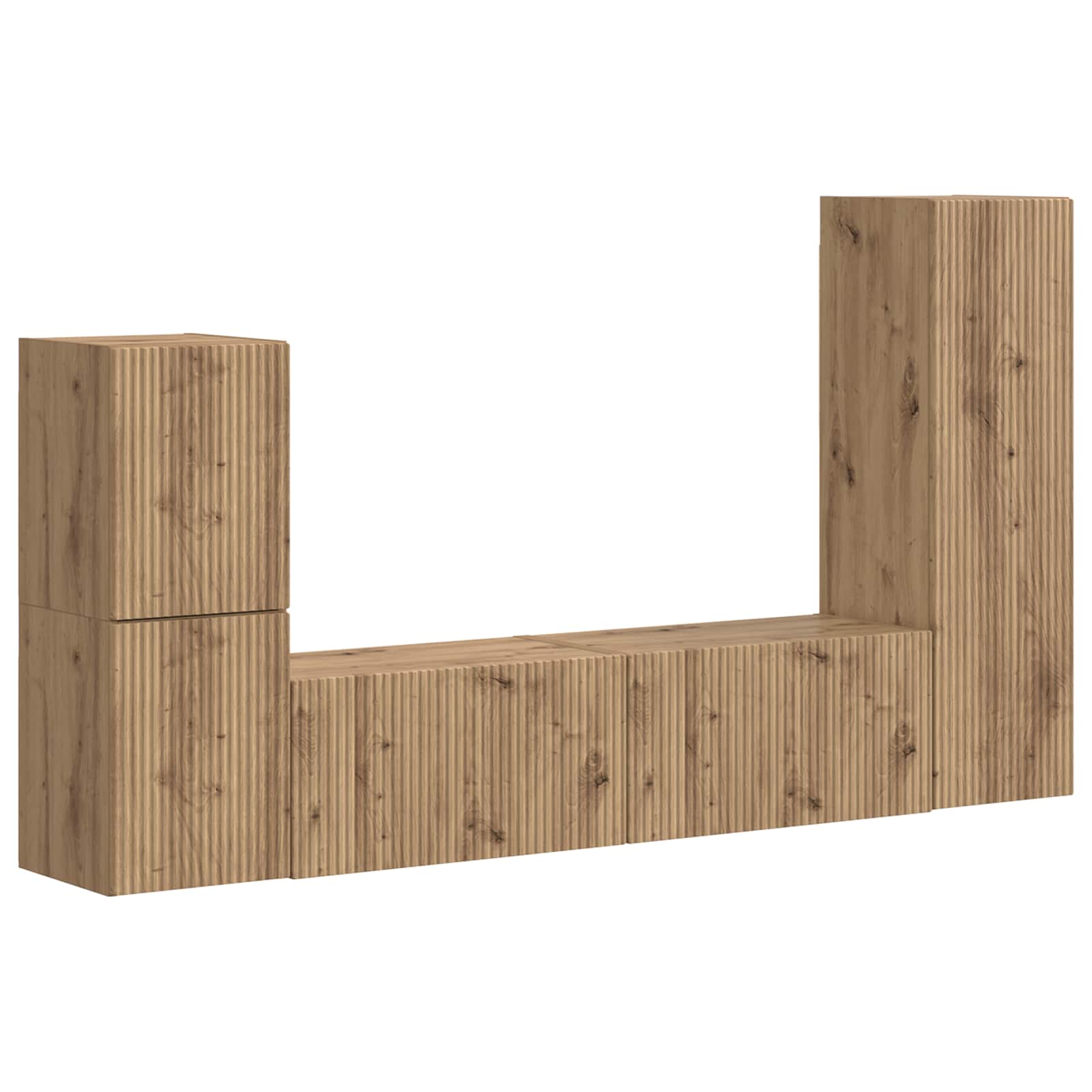 3409032 2 Set comodă TV Pe perete 4 pcs Stejar Artizanal Lemn compozit Set comodă TV Pe perete 4 pcs Stejar Artizanal Lemn compozit - imagine 2