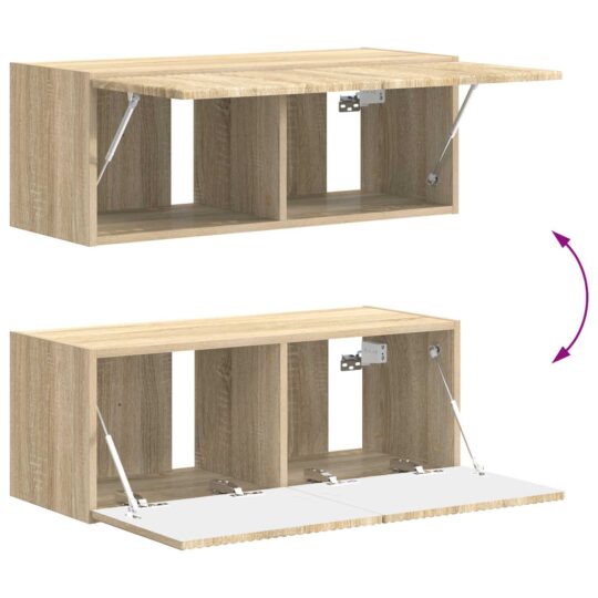 3409035 12 Set comodă TV Pe perete 4 pcs Stejar Sonoma Lemn compozit 3409035 12