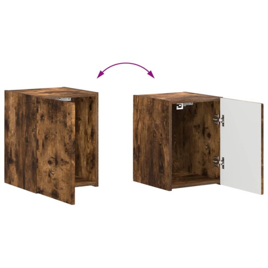 3409038 13 Set comodă TV Pe perete 4 pcs Stejar fumuriu Lemn compozit 3409038 13