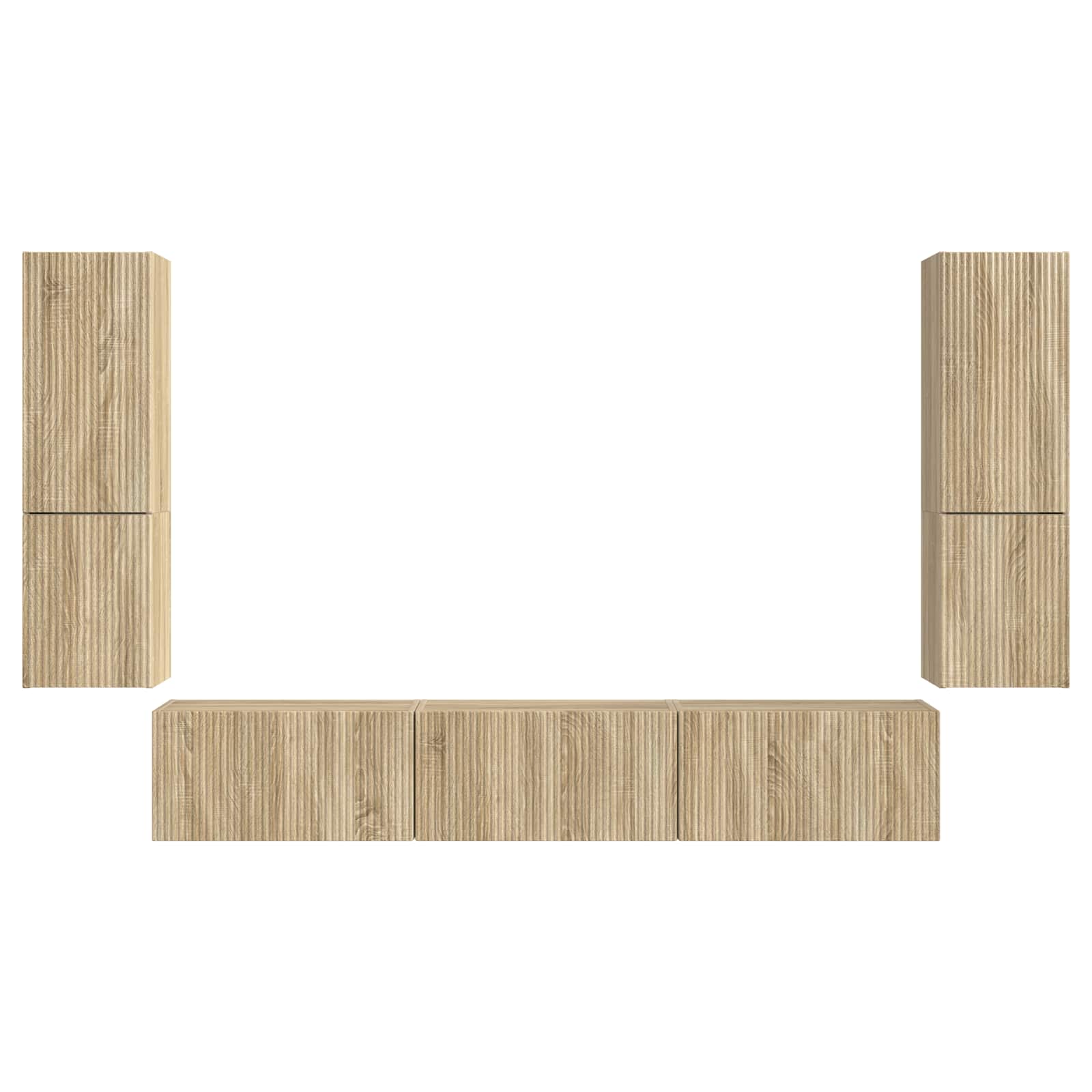 3409044 8 Set comodă TV Pe perete 4 pcs Stejar Sonoma Lemn compozit Set comodă TV Pe perete 4 pcs Stejar Sonoma Lemn compozit - imagine 8