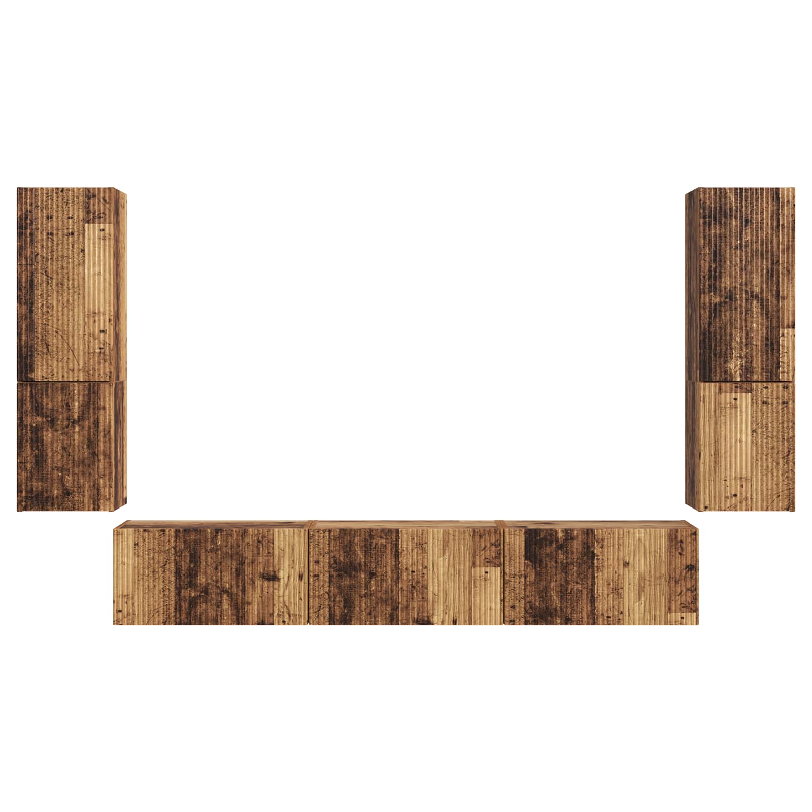 3409049 8 Set comodă TV Pe perete 4 pcs Lemn vechi Lemn compozit Set comodă TV Pe perete 4 pcs Lemn vechi Lemn compozit - imagine 8