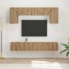 3409051 1 Set comodă TV Pe perete 5 pcs Alb Lemn compozit 3409051 1