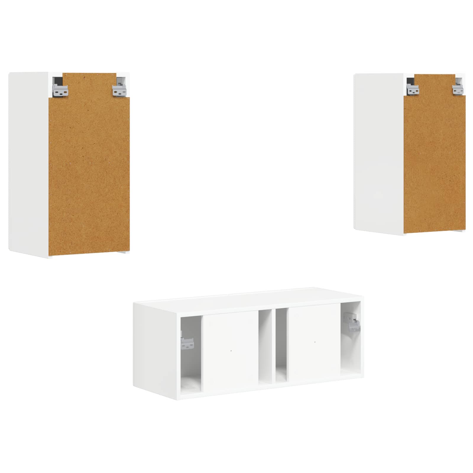 3409064 8 Set comodă TV Pe perete 6 pcs Alb lucios Lemn compozit Set comodă TV Pe perete 6 pcs Alb lucios Lemn compozit - imagine 8