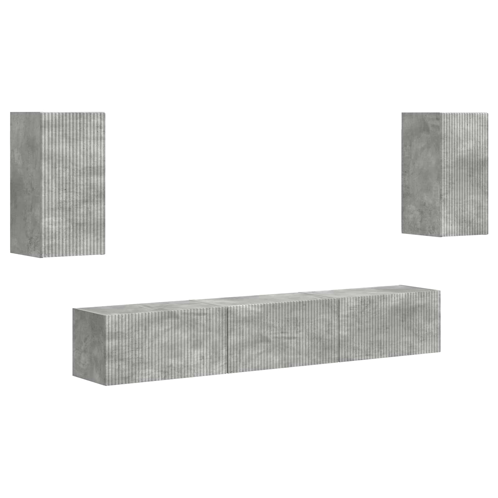 3409072 2 Set comodă TV Pe perete 3 pcs Gri din beton Lemn compozit Set comodă TV Pe perete 3 pcs Gri din beton Lemn compozit - imagine 2