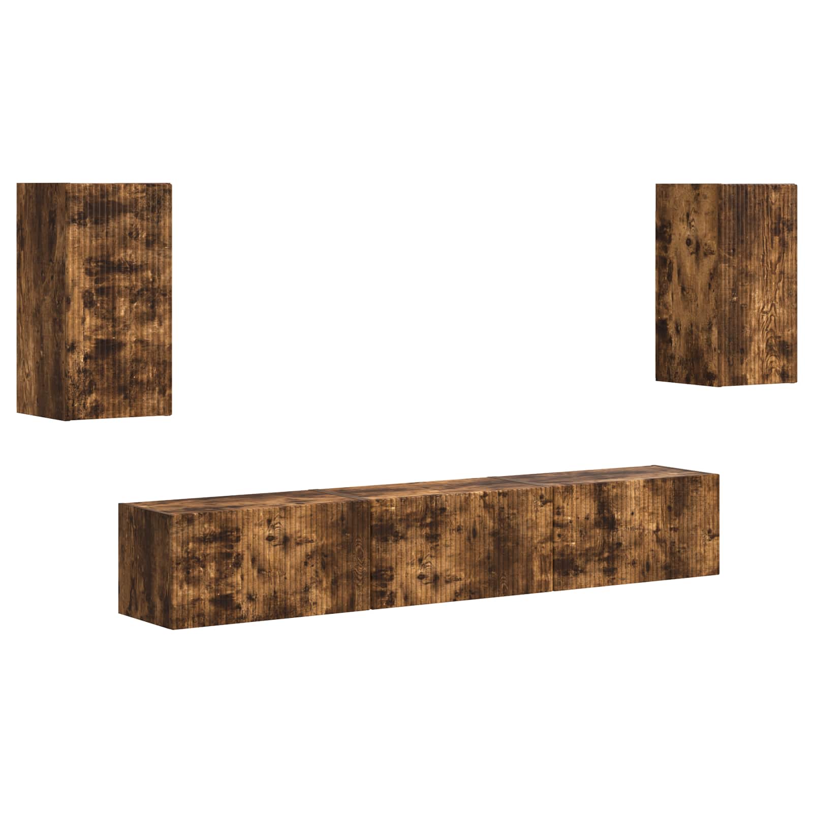 3409074 2 Set comodă TV Pe perete 3 pcs Stejar fumuriu Lemn compozit Set comodă TV Pe perete 3 pcs Stejar fumuriu Lemn compozit - imagine 2