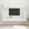 3409091 1 Set comodă TV Pe perete 5 pcs Alb lucios Lemn compozit 3409091 1