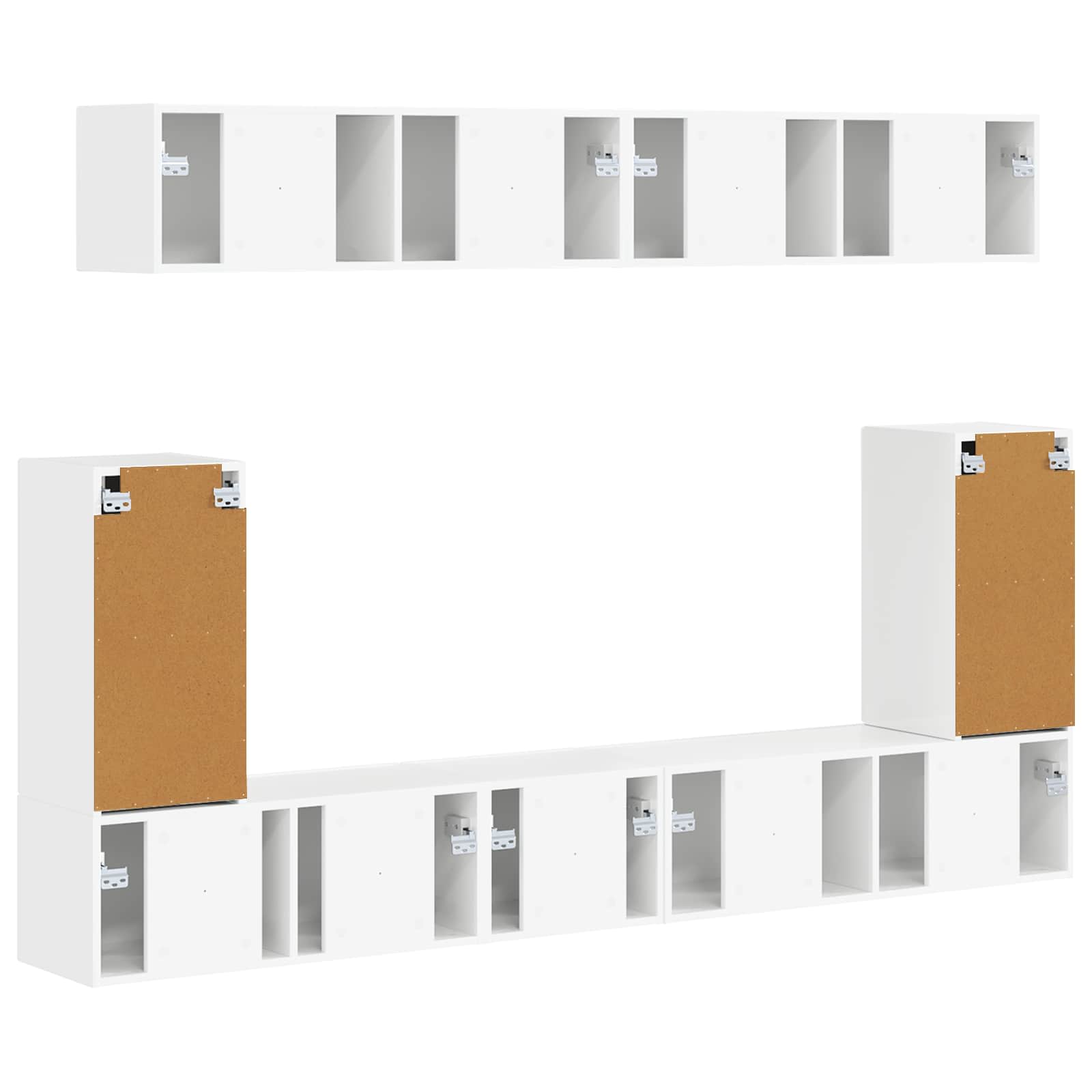 3409091 10 Set comodă TV Pe perete 5 pcs Alb lucios Lemn compozit Set comodă TV Pe perete 5 pcs Alb lucios Lemn compozit - imagine 10