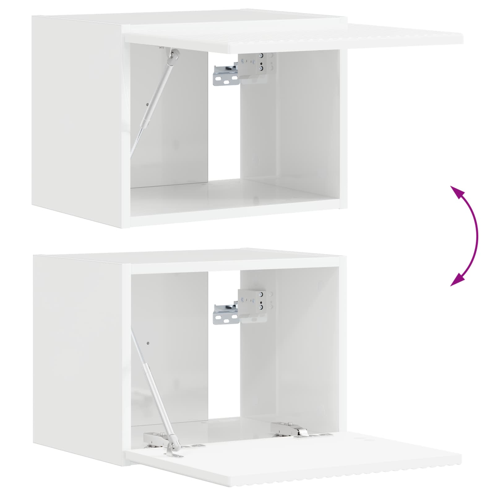 3409091 13 Set comodă TV Pe perete 5 pcs Alb lucios Lemn compozit Set comodă TV Pe perete 5 pcs Alb lucios Lemn compozit - imagine 13