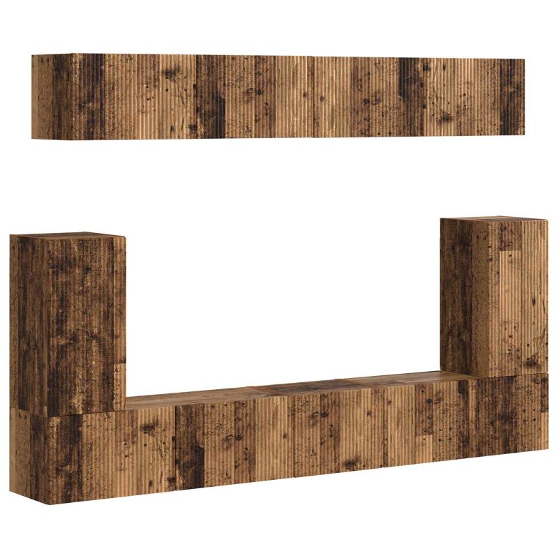 3409094 2 Set comodă TV Pe perete 5 pcs Lemn vechi Lemn compozit Set comodă TV Pe perete 5 pcs Lemn vechi Lemn compozit - imagine 2