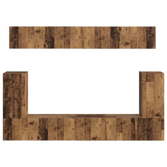 3409094 9 Set comodă TV Pe perete 5 pcs Lemn vechi Lemn compozit 3409094 9