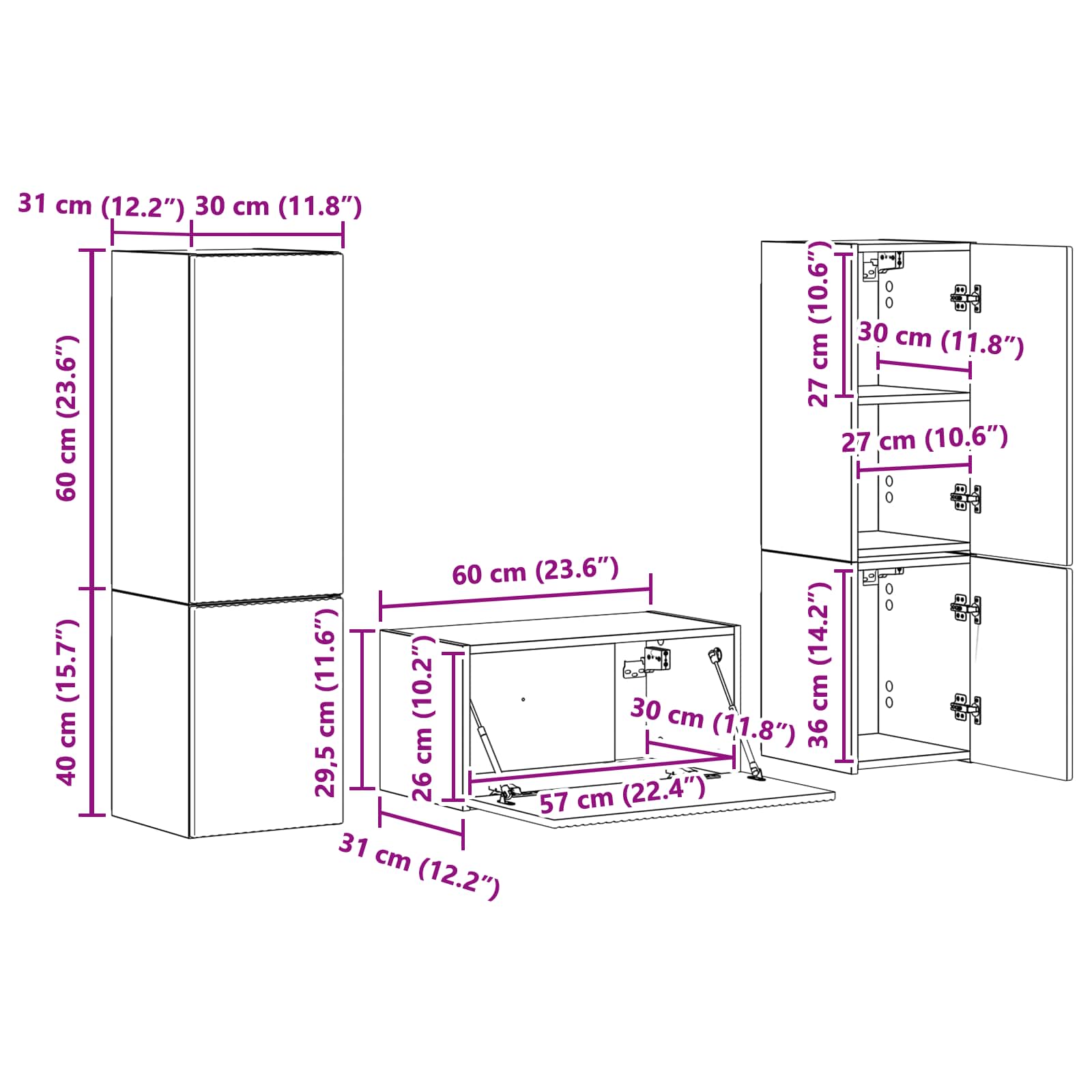 3409100 13 3 pcs Alb lucios 3 pcs Alb lucios - imagine 13