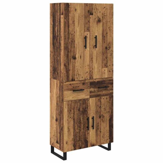 Alternative view of Bufet cu sertar 2 pcs Lemn Vechi Lemn Stratificat și Sticlă