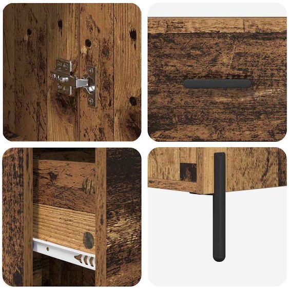 Bufet cu sertar Lemn Vechi 34,5 x 34 x 180 cm Lemn compozit - imagine 11