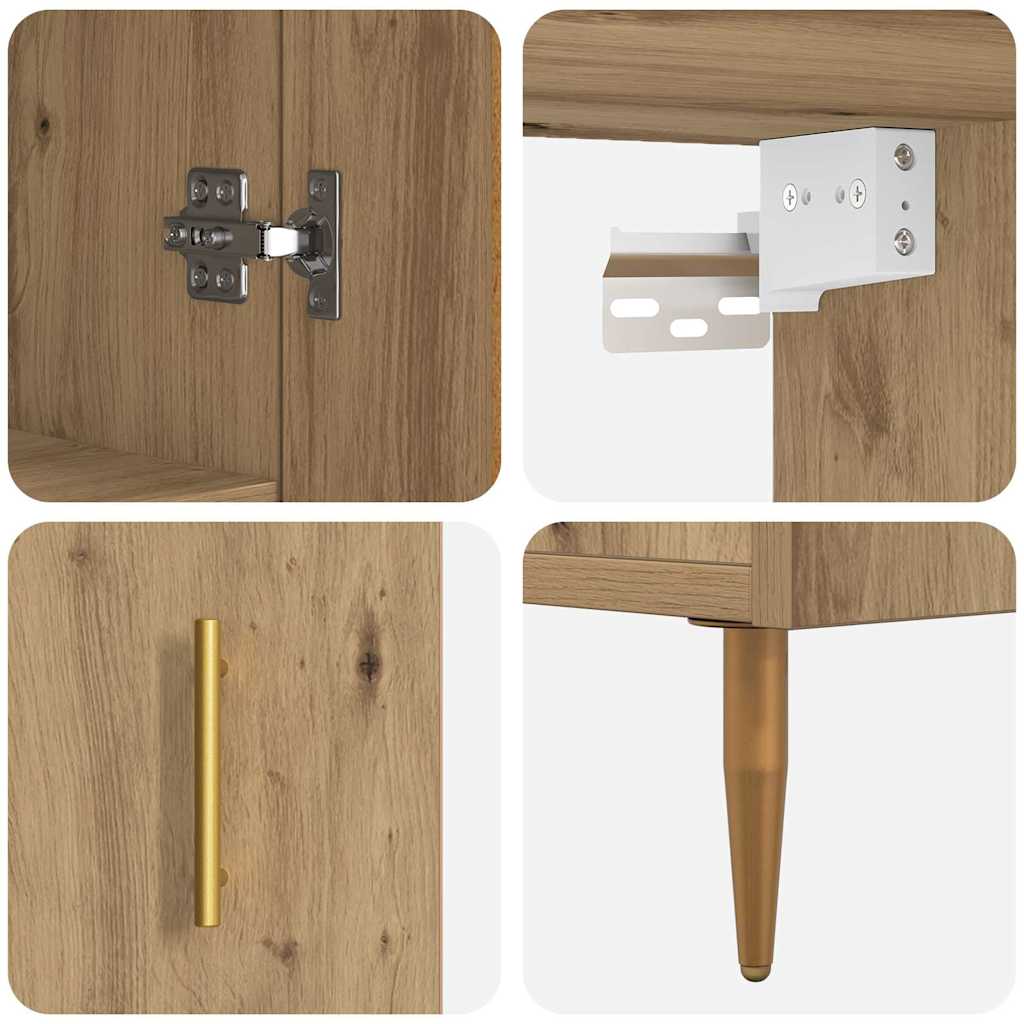 Bufet Stejar Artizanal 69,5 x 34 x 180 cm Lemn compozit - imagine 11