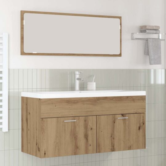 Dulap de Baie Stejar Artizanal 100 x 38,5 x 46 cm Lemn compozit