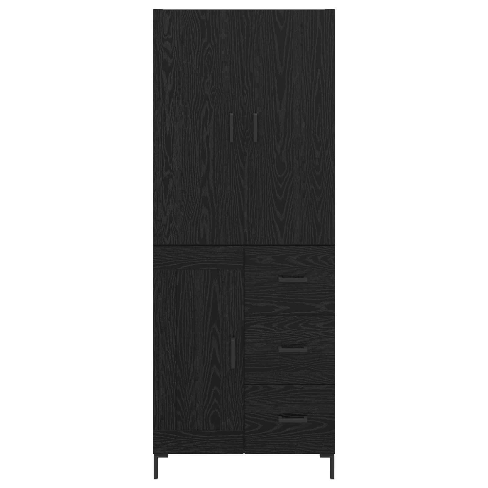 Bufet Pe perete Stejar Negru 69,5 x 34 x 180 cm Lemn compozit - imagine 8