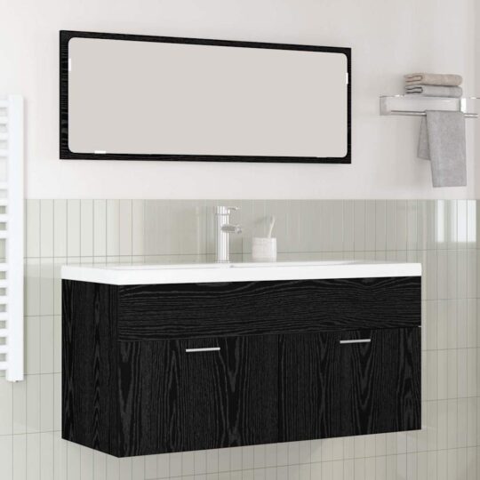 3416196 1 Home Dulap de Baie Stejar Negru 100 x 38,5 x 46 cm Lemn compozit