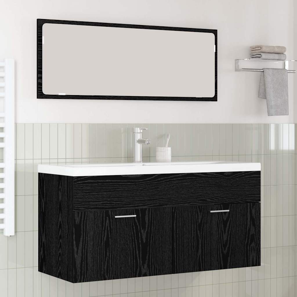 3416196 1 Dulap de Baie Stejar Negru 100 x 38,5 x 46 cm Lemn compozit Dulap de Baie Stejar Negru 100 x 38,5 x 46 cm Lemn compozit