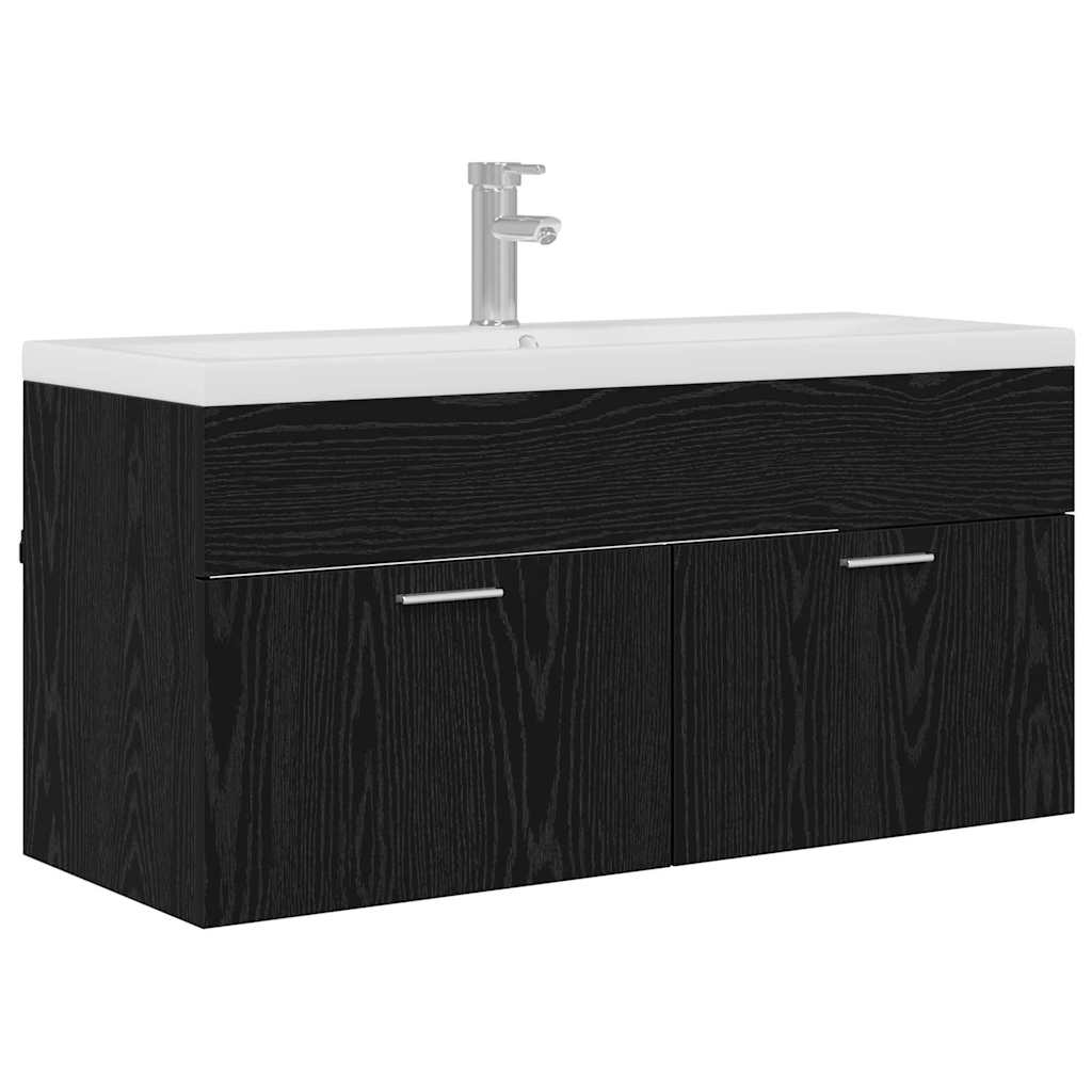 3416196 2 Dulap de Baie Stejar Negru 100 x 38,5 x 46 cm Lemn compozit Dulap de Baie Stejar Negru 100 x 38,5 x 46 cm Lemn compozit - imagine 2