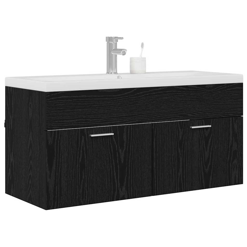 3416196 3 Dulap de Baie Stejar Negru 100 x 38,5 x 46 cm Lemn compozit Dulap de Baie Stejar Negru 100 x 38,5 x 46 cm Lemn compozit - imagine 3
