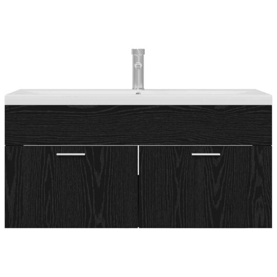 3416196 7 Dulap de Baie Stejar Negru 100 x 38,5 x 46 cm Lemn compozit 3416196 7