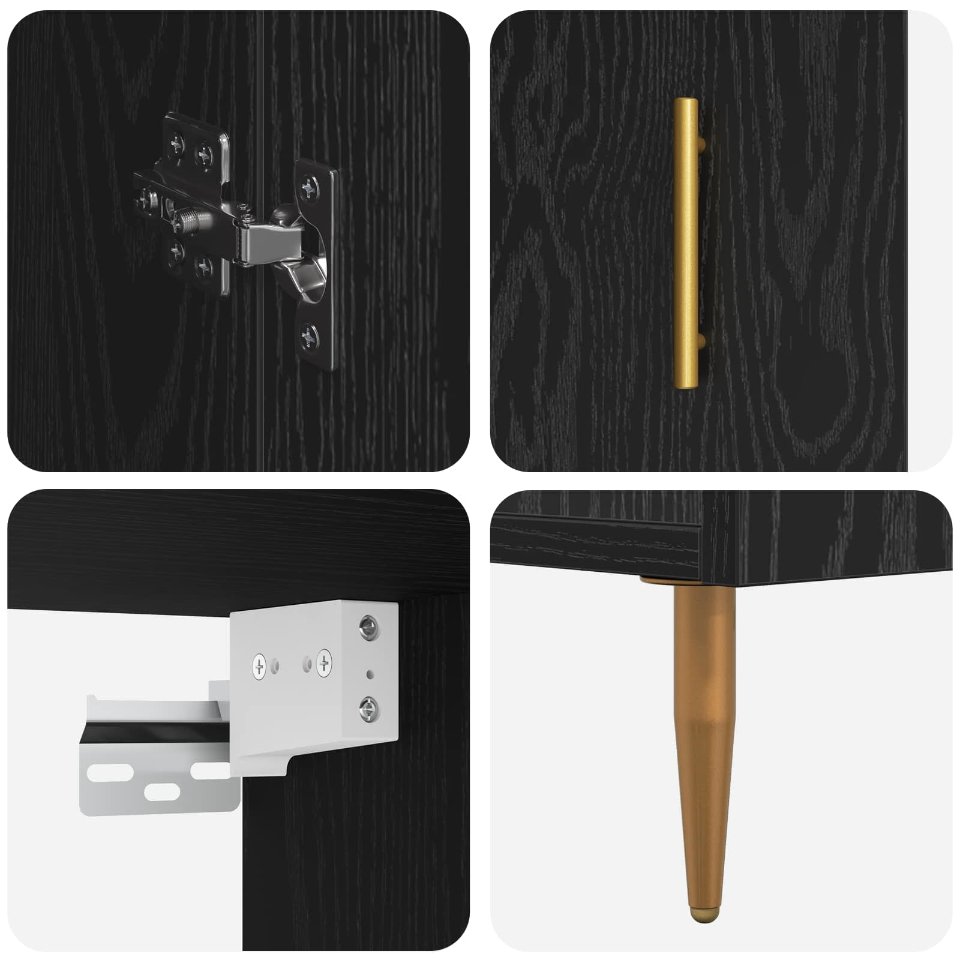 Bufet Pe perete Stejar Negru 69,5 x 34 x 180 cm Lemn compozit - imagine 11