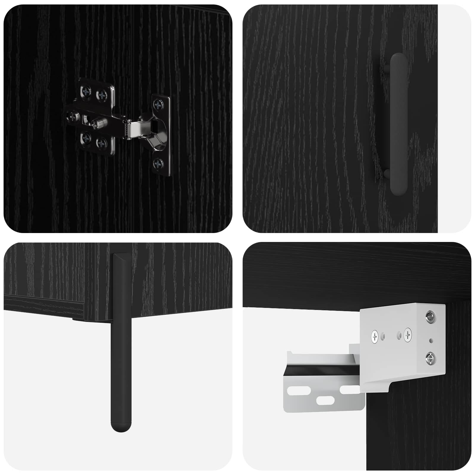 Bufet Pe perete Stejar Negru 69,5 x 34 x 180 cm Lemn compozit - imagine 11