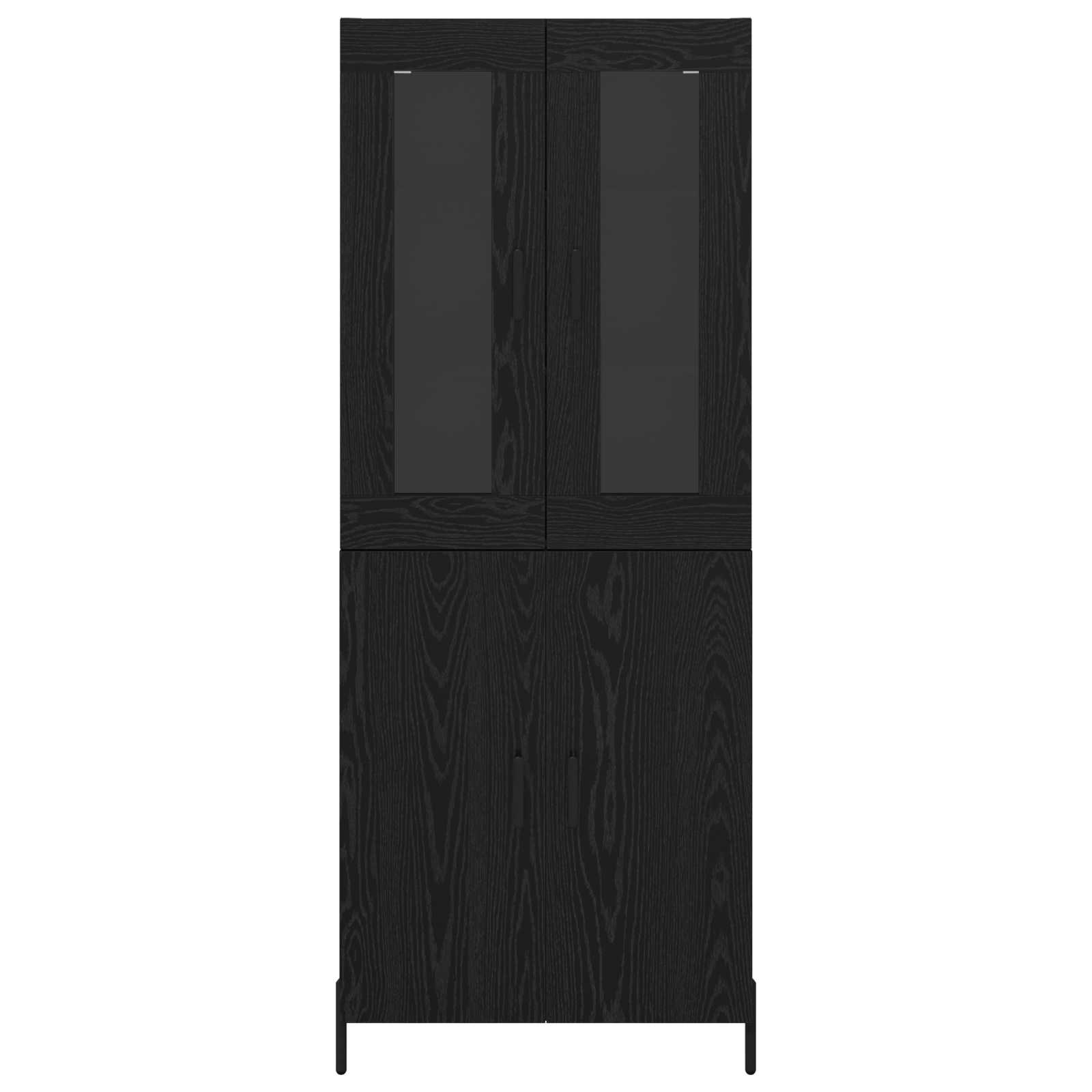 Bufet Pe perete Stejar Negru 69,5 x 34 x 180 cm Lemn compozit - imagine 8