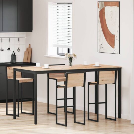 Masă de bar natural 110 x 55 x 105 cm Lemn de pin masiv