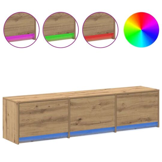 3418720 4 Dulap TV cu LED-uri cu sertar Stejar artizanal 162 x 34 x 40 cm 3418720 4