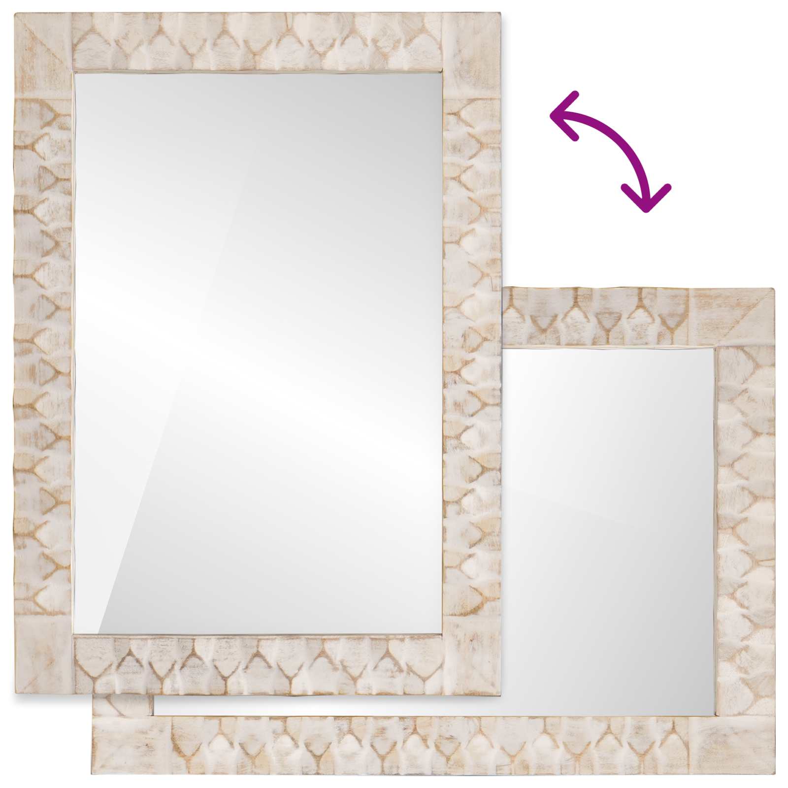 4017895 7 Oglindă pentru baie Simplu Finisaj Alb Spălat Oglindă pentru baie Simplu Finisaj Alb Spălat - imagine 7