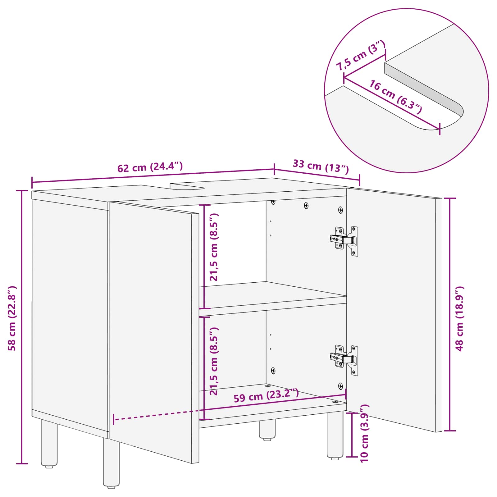 4017919 11 Dulap pentru Chiuveta de Baie Simplu Maro Dulap pentru Chiuveta de Baie Simplu Maro - imagine 11