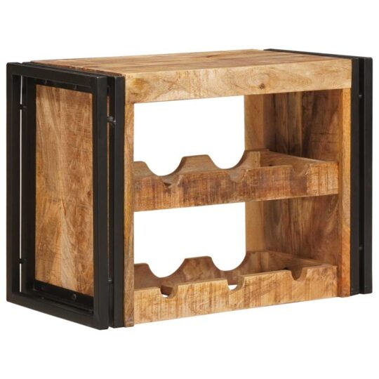 Alternative view of Raft pentru vin 100 x 45 x 33 cm Lemn de Mango Solid și Şlefuit