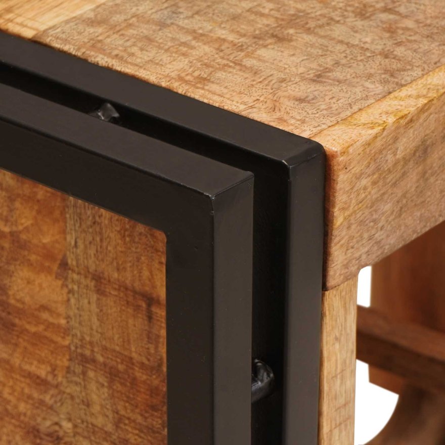 4104754 7 Raft pentru vin 100 x 45 x 33 cm Lemn de Mango Solid și Şlefuit Raft pentru vin 100 x 45 x 33 cm Lemn de Mango Solid și Şlefuit - imagine 7