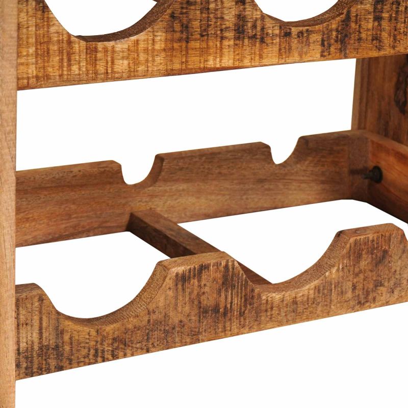 4104754 8 Raft pentru vin 100 x 45 x 33 cm Lemn de Mango Solid și Şlefuit Raft pentru vin 100 x 45 x 33 cm Lemn de Mango Solid și Şlefuit - imagine 8