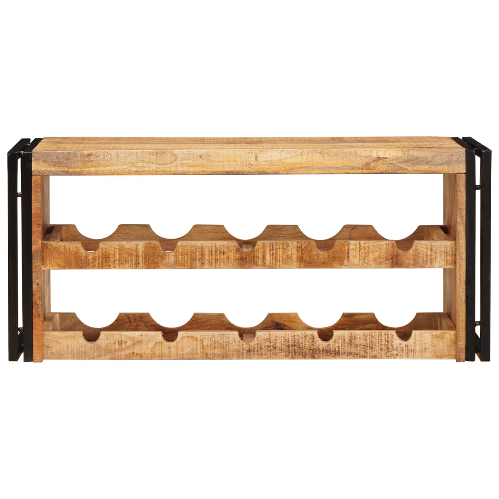 4104760 4 Raft pentru vin 100 x 45 x 33 cm Lemn de Mango Solid și Şlefuit Raft pentru vin 100 x 45 x 33 cm Lemn de Mango Solid și Şlefuit - imagine 4