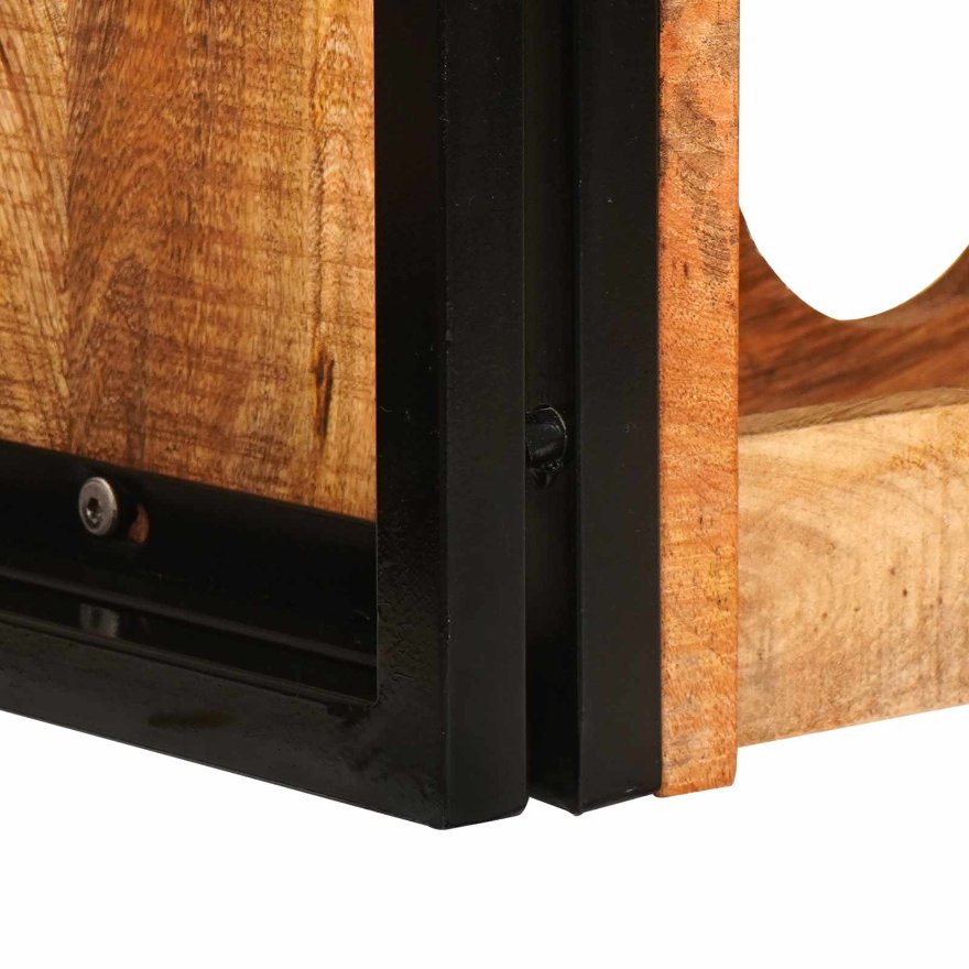 4104760 8 Raft pentru vin 100 x 45 x 33 cm Lemn de Mango Solid și Şlefuit Raft pentru vin 100 x 45 x 33 cm Lemn de Mango Solid și Şlefuit - imagine 8