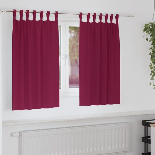 Perdele Opaque cu Inel 2 pcs Roșu Vin 140 x 140 cm Poliester